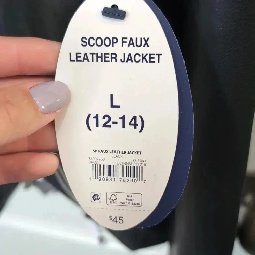 Scoop Women's Faux Leather Moto Jacket - Picture 6 of 11